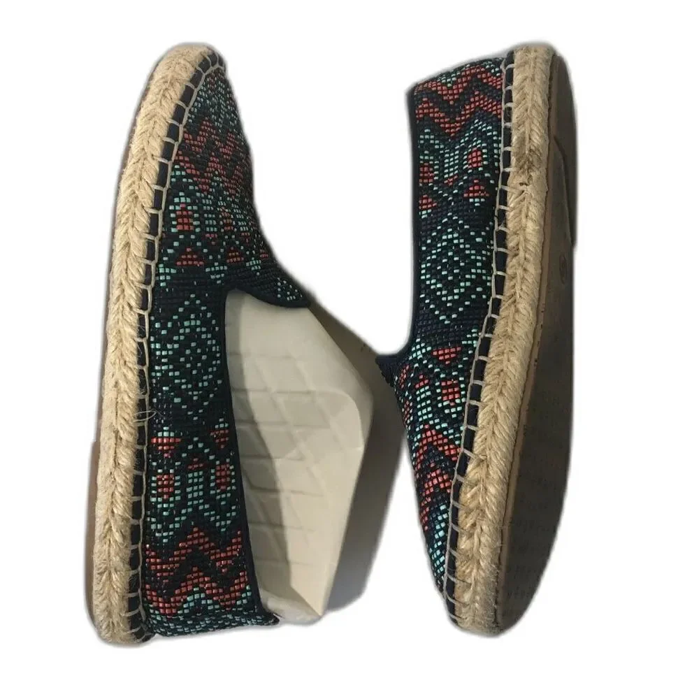 DOLCE VITA Sneakers Women's Size 8 Navy Ottie Espadrille Shoes Beaded Slip On